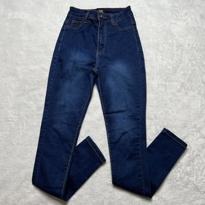 Fashion Lover Brand Womens Slim Skinny Jeans Blue Stretch Pockets Size Small